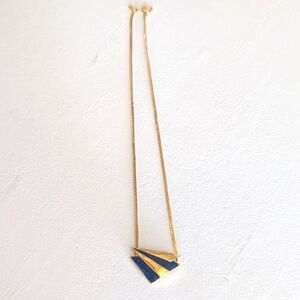 Chic Gold and Blue Geometric Necklace